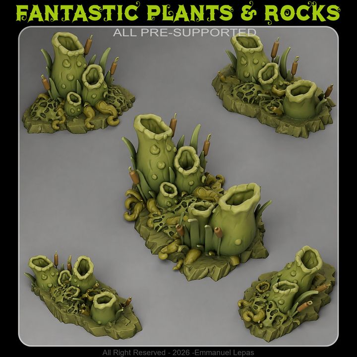 Carnivorous Swamp Plants — creator render; supplied unpainted in resin