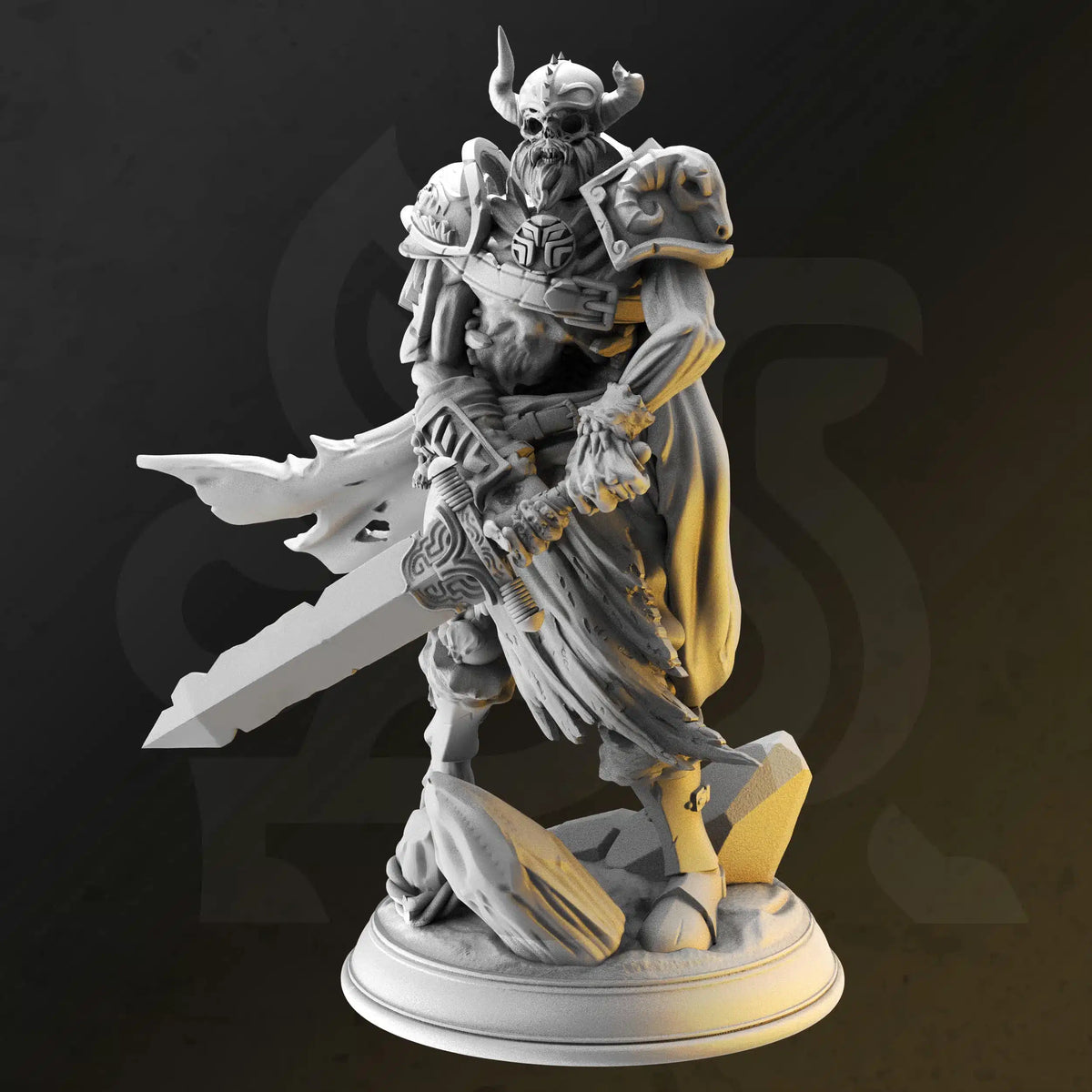 Draugr – Arisen Warrior (Sword) by DM Stash; supplied unpainted in gray resin