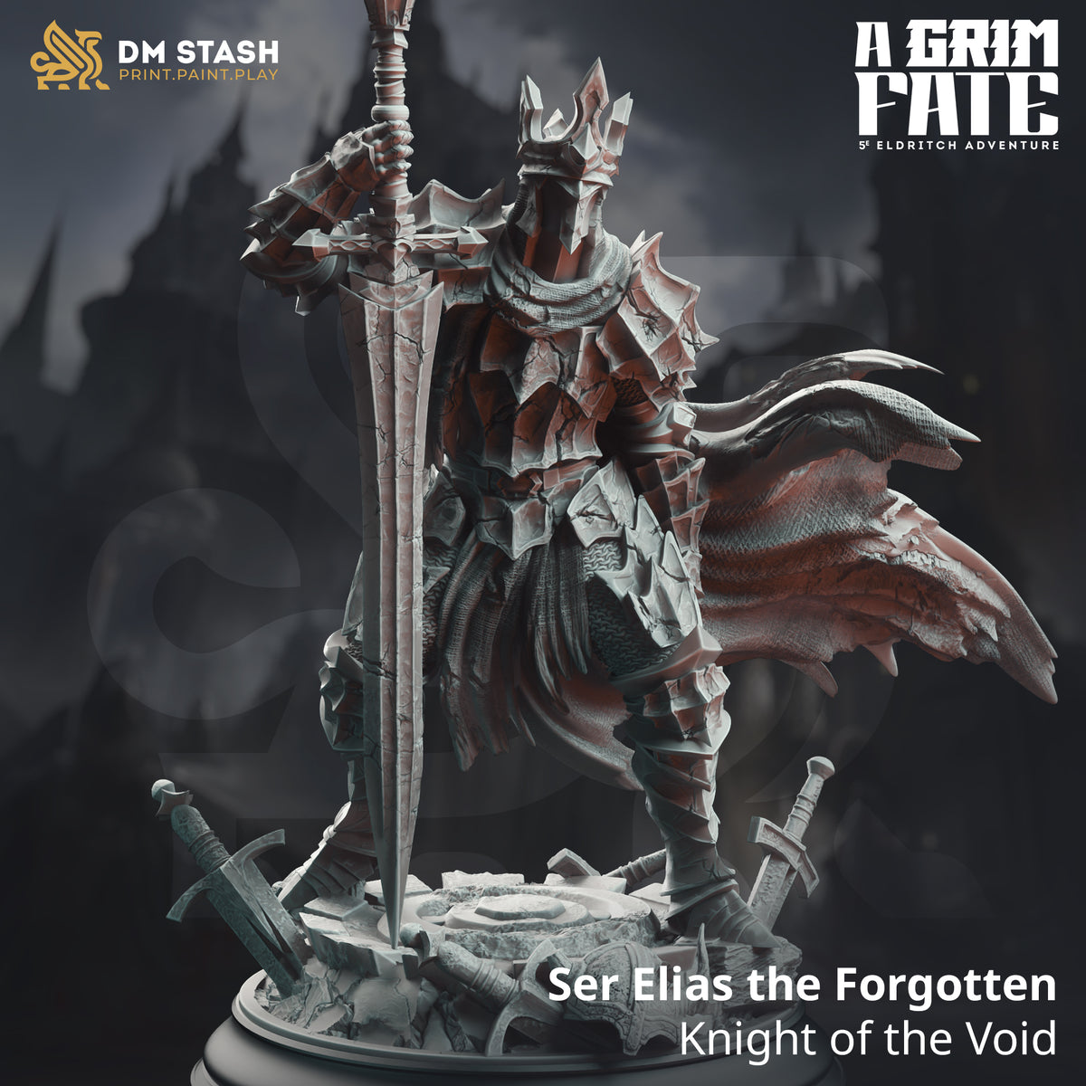 Ser Elias the Forgotten - Knight of the Void by DM Stash; supplied unpainted in gray resin