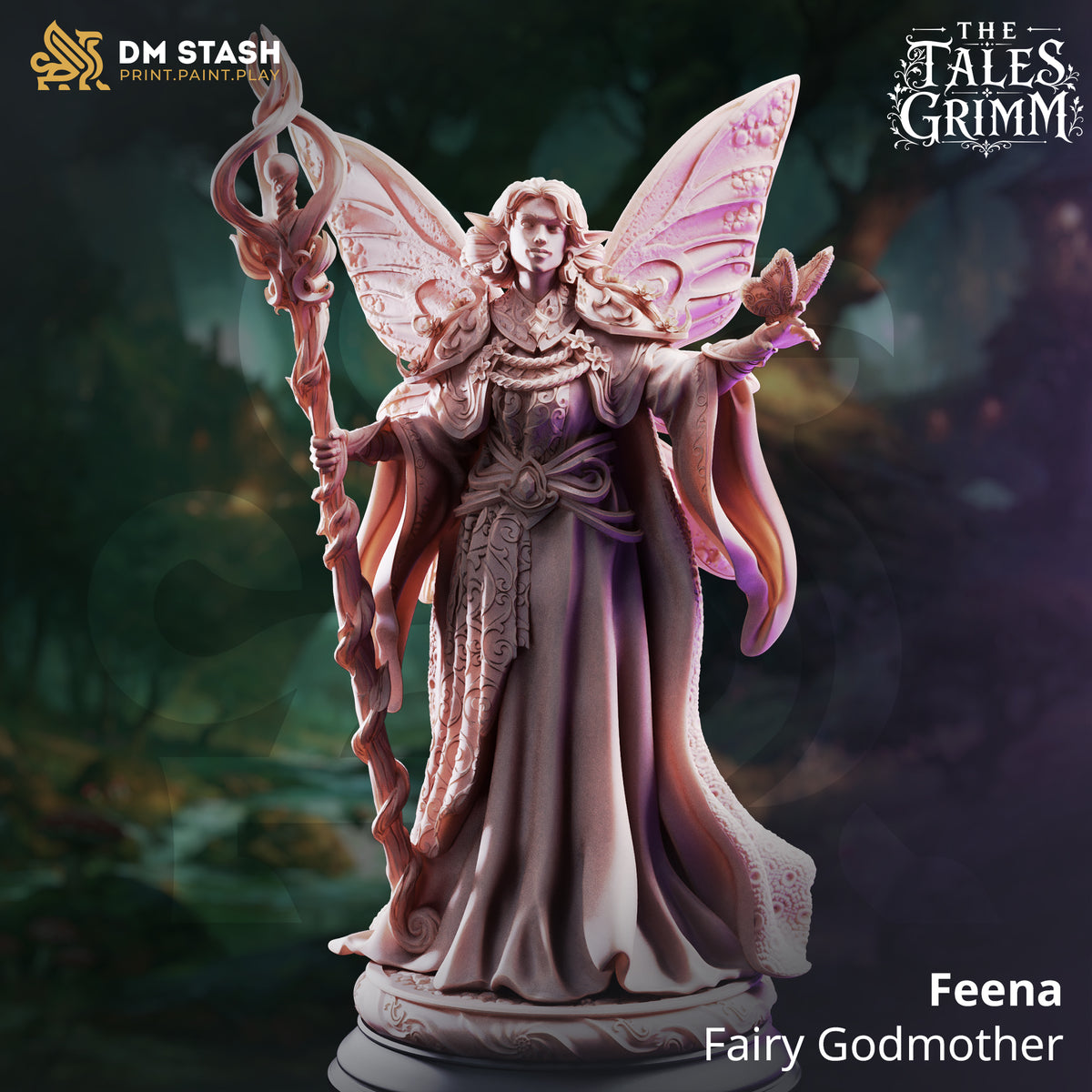 Feena - Fairy Godmother by DM Stash; supplied unpainted in gray resin
