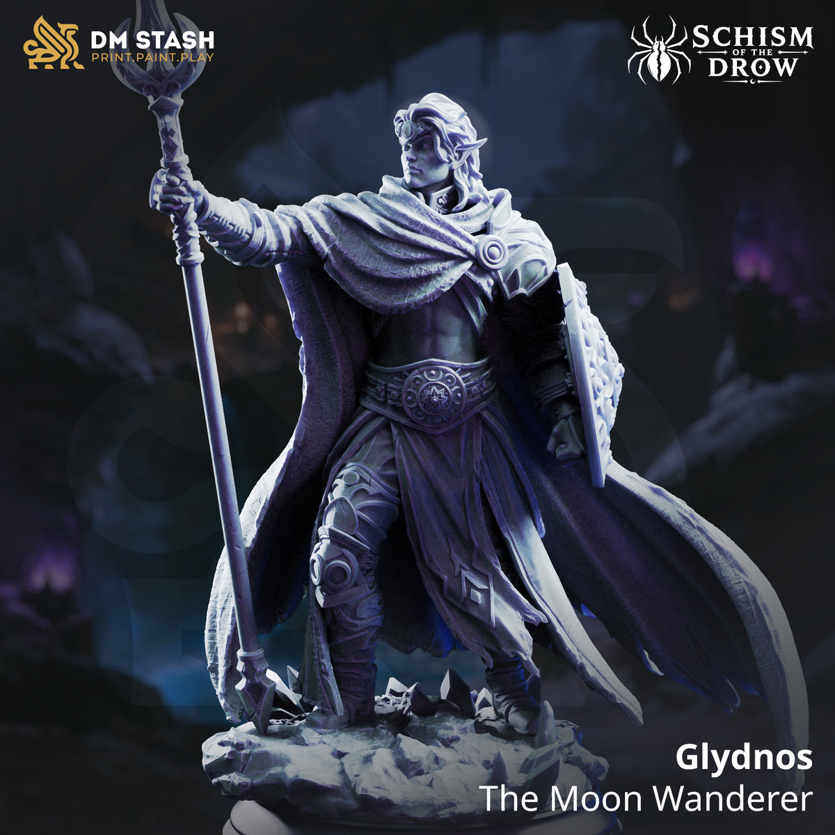 Glydnos - The Moon Wanderer by DM Stash; supplied unpainted in gray resin