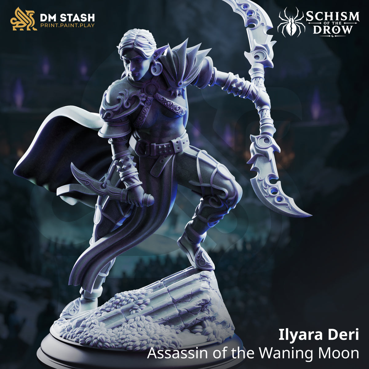 Ilyara Deri - Assassin of the Waning Moon by DM Stash; supplied unpainted in gray resin