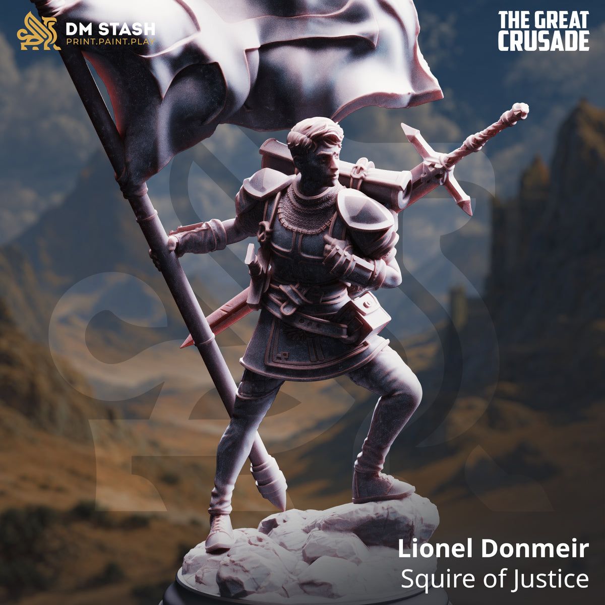 Lionel Donmeir - Squire of Justice by DM Stash; supplied unpainted in gray resin