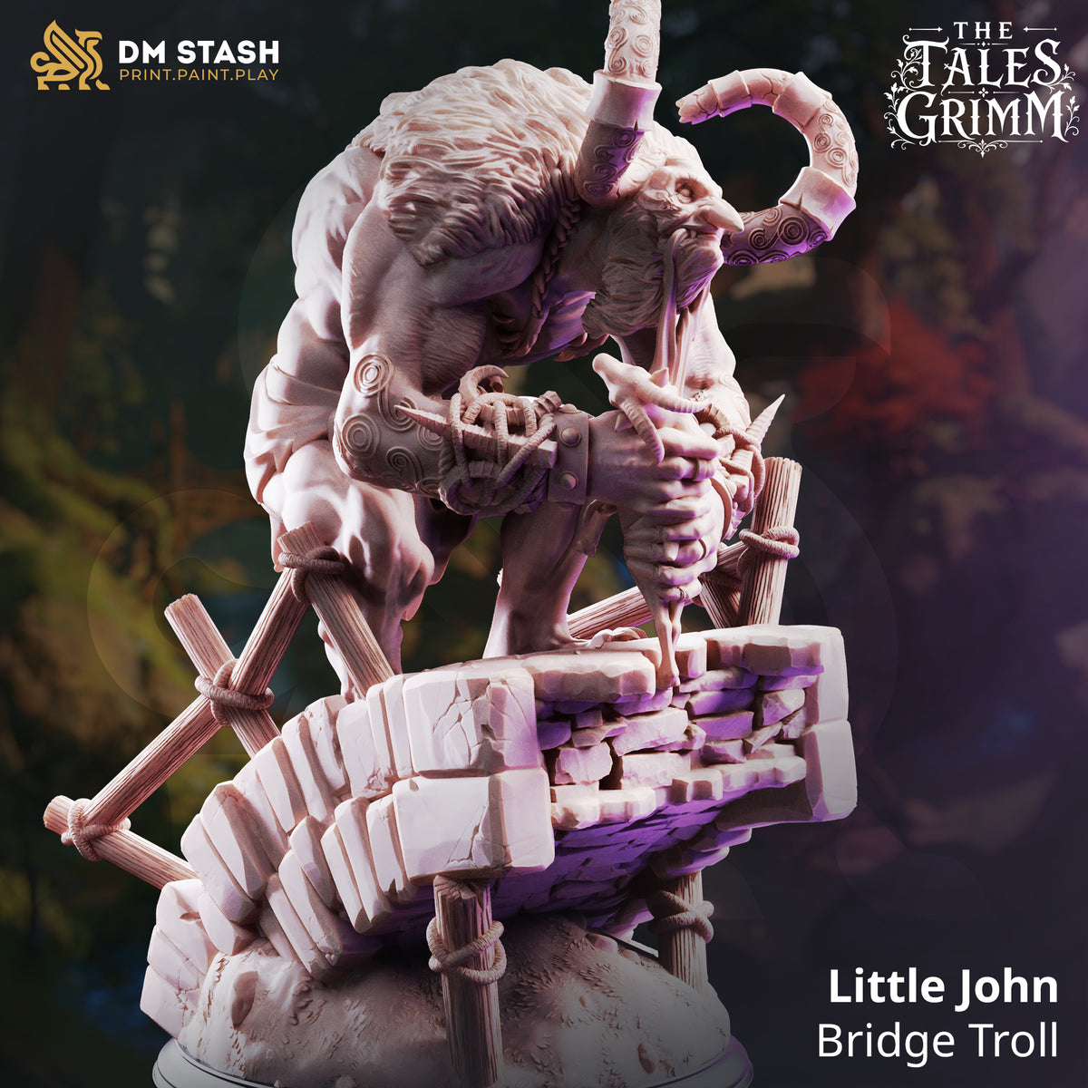 Little John - Bridge Troll by DM Stash; supplied unpainted in gray resin