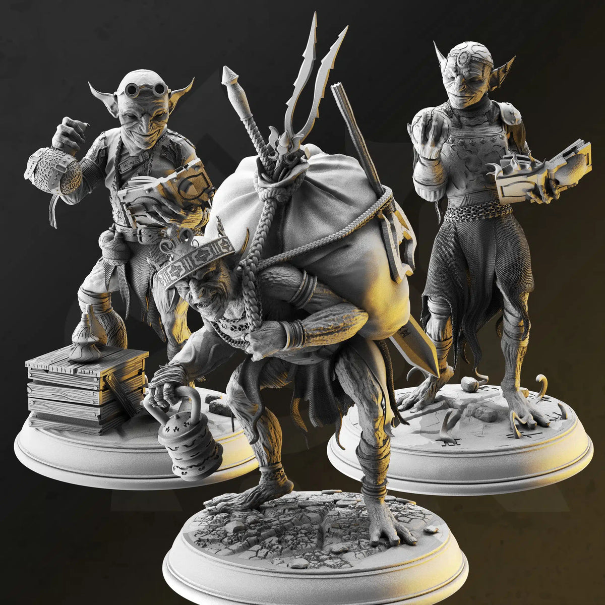 Mana Goblins – Three-Model Set by DM Stash; supplied unpainted in gray resin