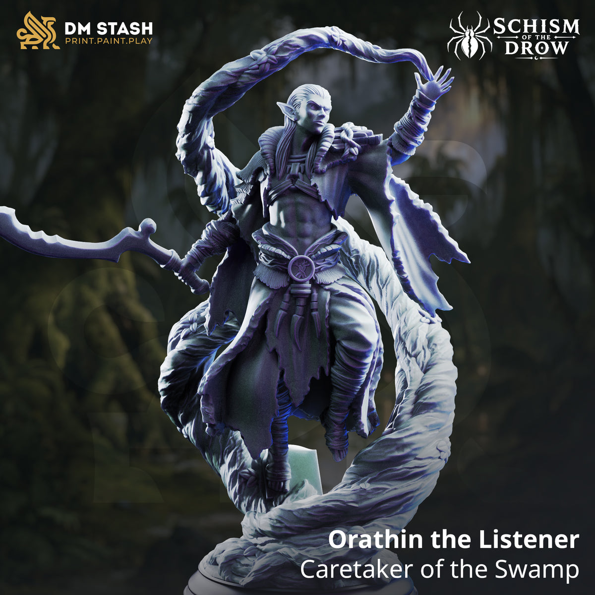 Orathin the Listener - Caretaker of the Swamp by DM Stash; supplied unpainted in gray resin