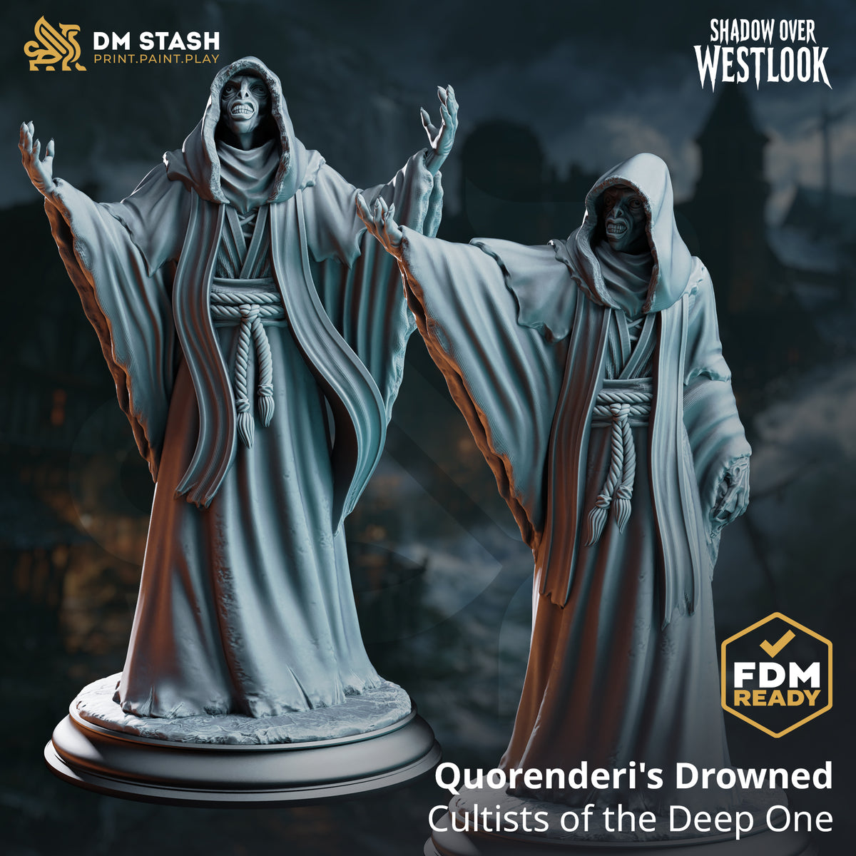 Quorenderi’s Drowned - Cultists of the Deep One by DM Stash; supplied unpainted in gray resin
