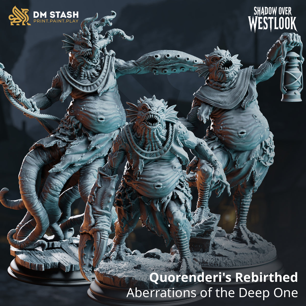 Quorenderi’s Rebirthed - Aberrations of the Deep One by DM Stash; supplied unpainted in gray resin