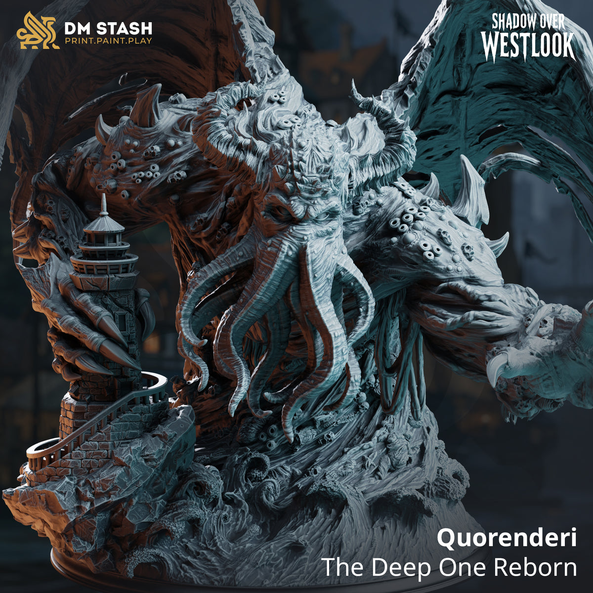 Quorenderi - The Deep One Reborn by DM Stash; supplied unpainted in gray resin