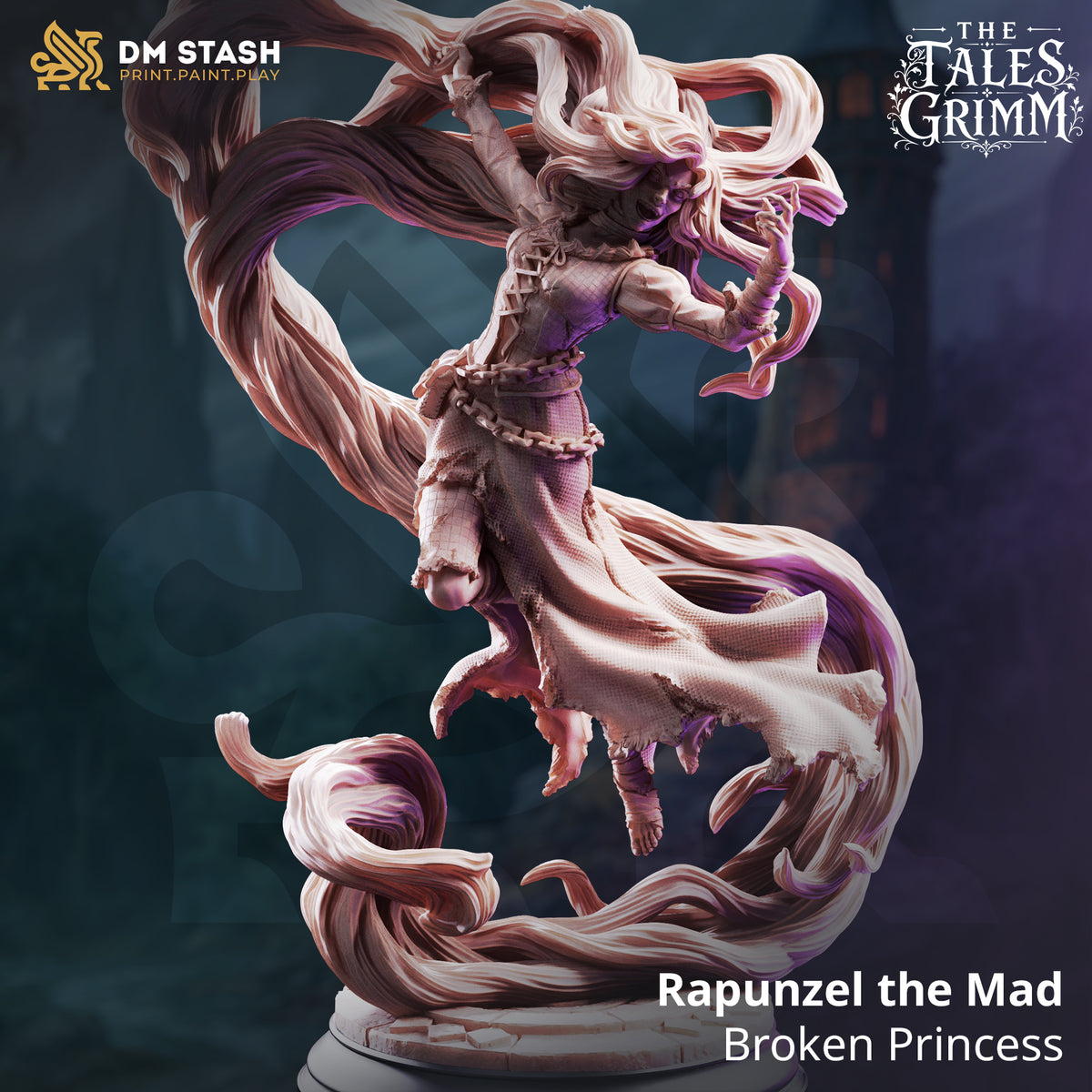 Rapunzel the Mad - Broken Princess by DM Stash; supplied unpainted in gray resin