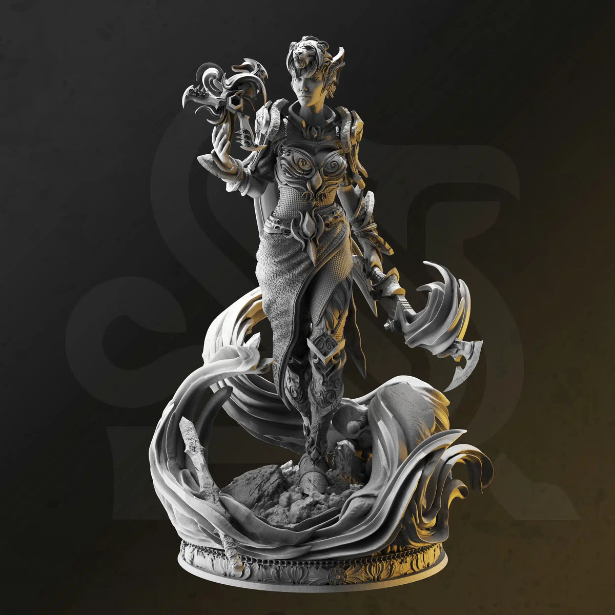 Rylena – Spellsword by DM Stash; supplied unpainted in gray resin
