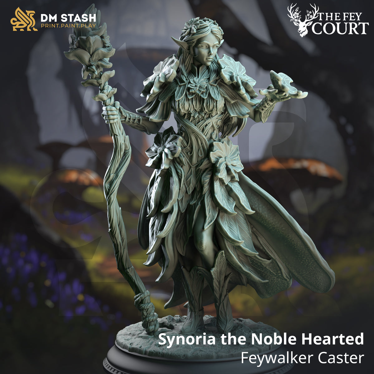 Synoria the Noble Hearted - Feywalker Caster by DM Stash; supplied unpainted in gray resin