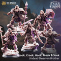 Undead Dwarven Brothers by DM Stash; supplied unpainted in gray resin