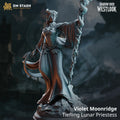 Violet Moonridge - Tiefling Lunar Priestess by DM Stash; supplied unpainted in gray resin