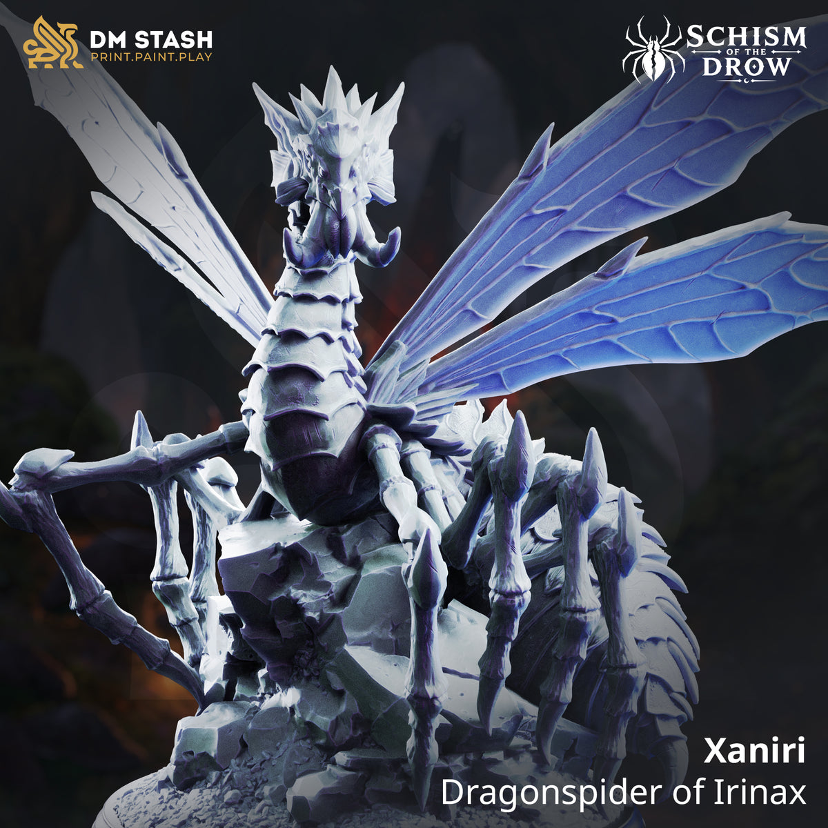 Xaniri - Dragonspider of Irinax by DM Stash; supplied unpainted in gray resin