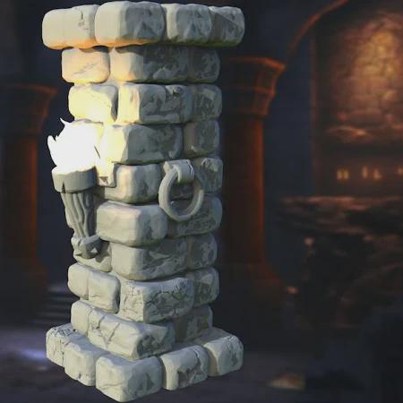 LED Torch Pillar | Glowing Resin Dungeon Prop | D&D, Pathfinder, Daggerheart (UNPAINTED)