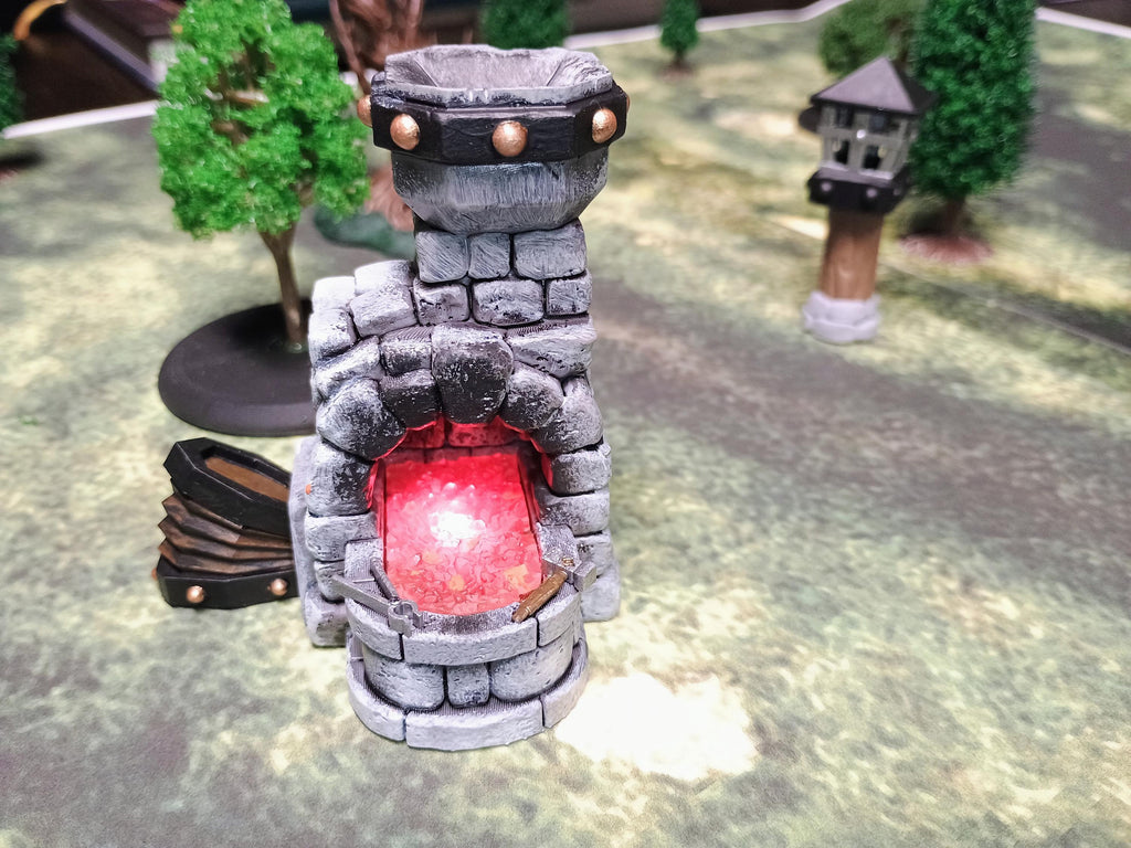 Forge Terrain with LED  – Fantasy  | 3D Printed Scatter | Tabletop RPG D&D | Daggerheart (UNPAINTED)
