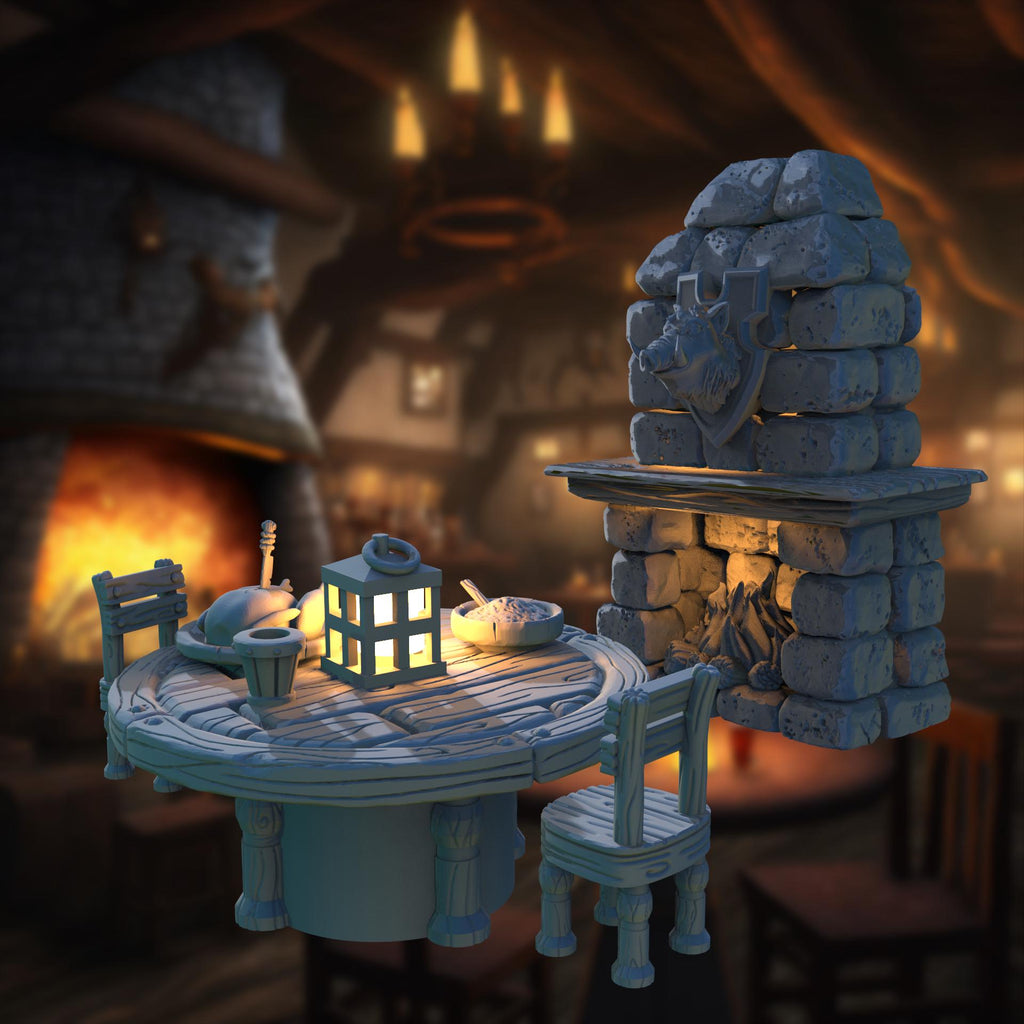 Fireplace  LED Fantasy Terrain | 3D Printed Scatter | Tabletop RPG DnD Daggerheart (UNPAINTED)