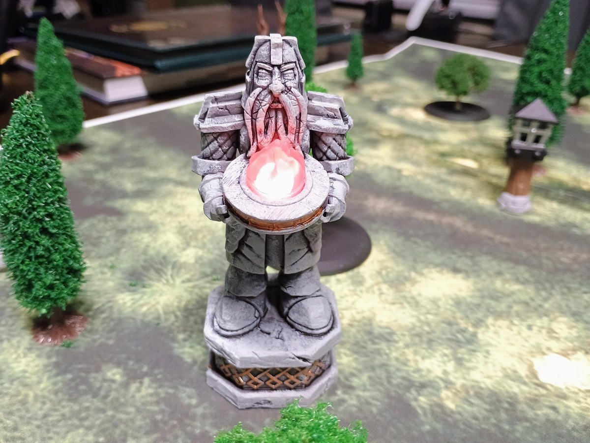 Dwarven Statue  LED – Terrain | 3D Printed Scatter | TTRPG D&D Daggerheart (UNPAINTED)