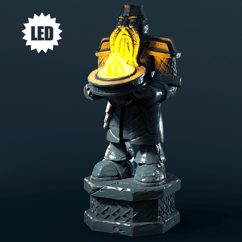 Dwarven Statue  LED – Terrain | 3D Printed Scatter | TTRPG D&D Daggerheart (UNPAINTED)