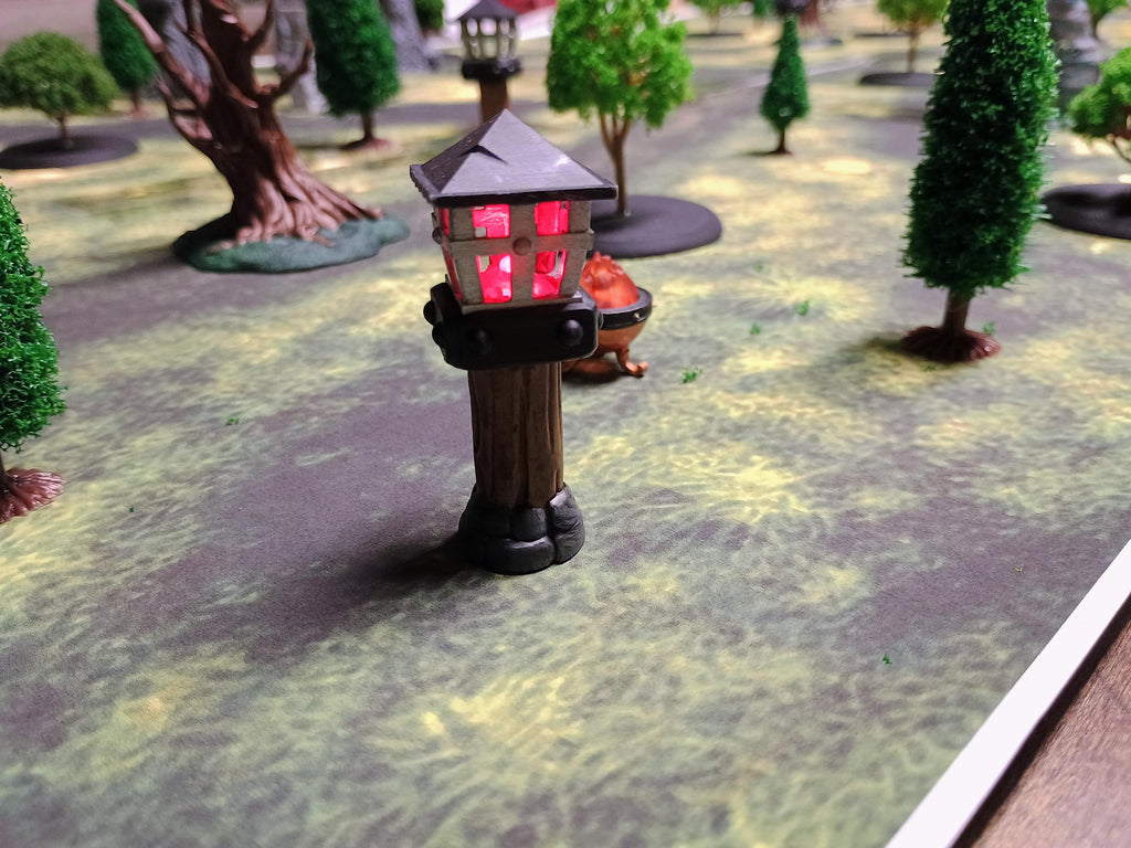 3D Printed Lamp Post with LED – Fantasy RPG Terrain (Unpainted)