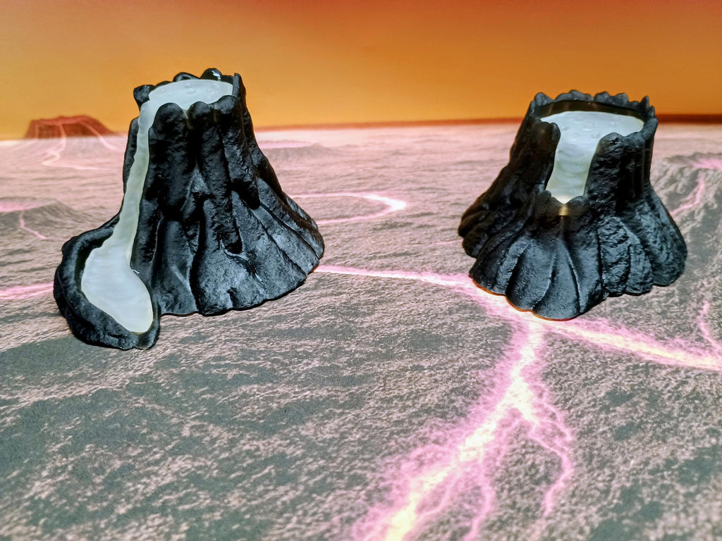 3D Printed Lava Pools with LED – D&D RPG Terrain (Unpainted)
