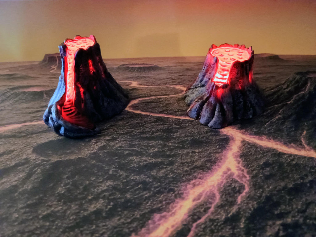 3D Printed Lava Pools with LED – D&D RPG Terrain (Unpainted)