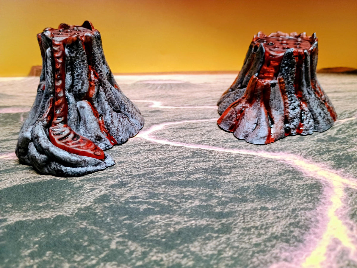 3D Printed Lava Pools with LED – D&D RPG Terrain (Unpainted)