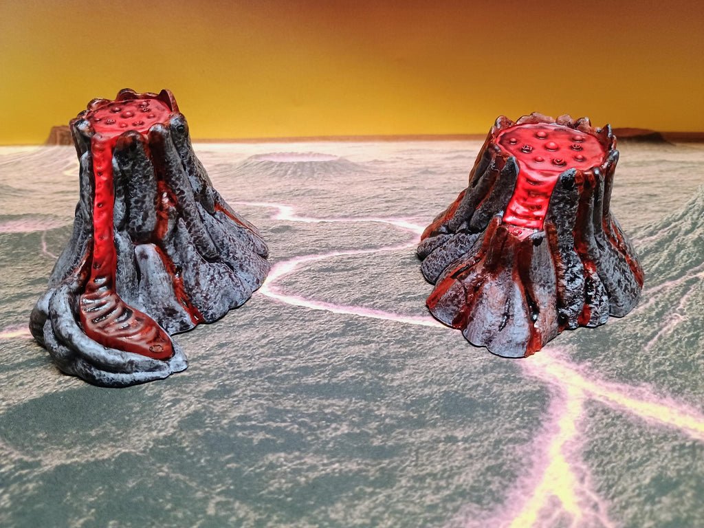 3D Printed Lava Pools with LED – D&D RPG Terrain (Unpainted)