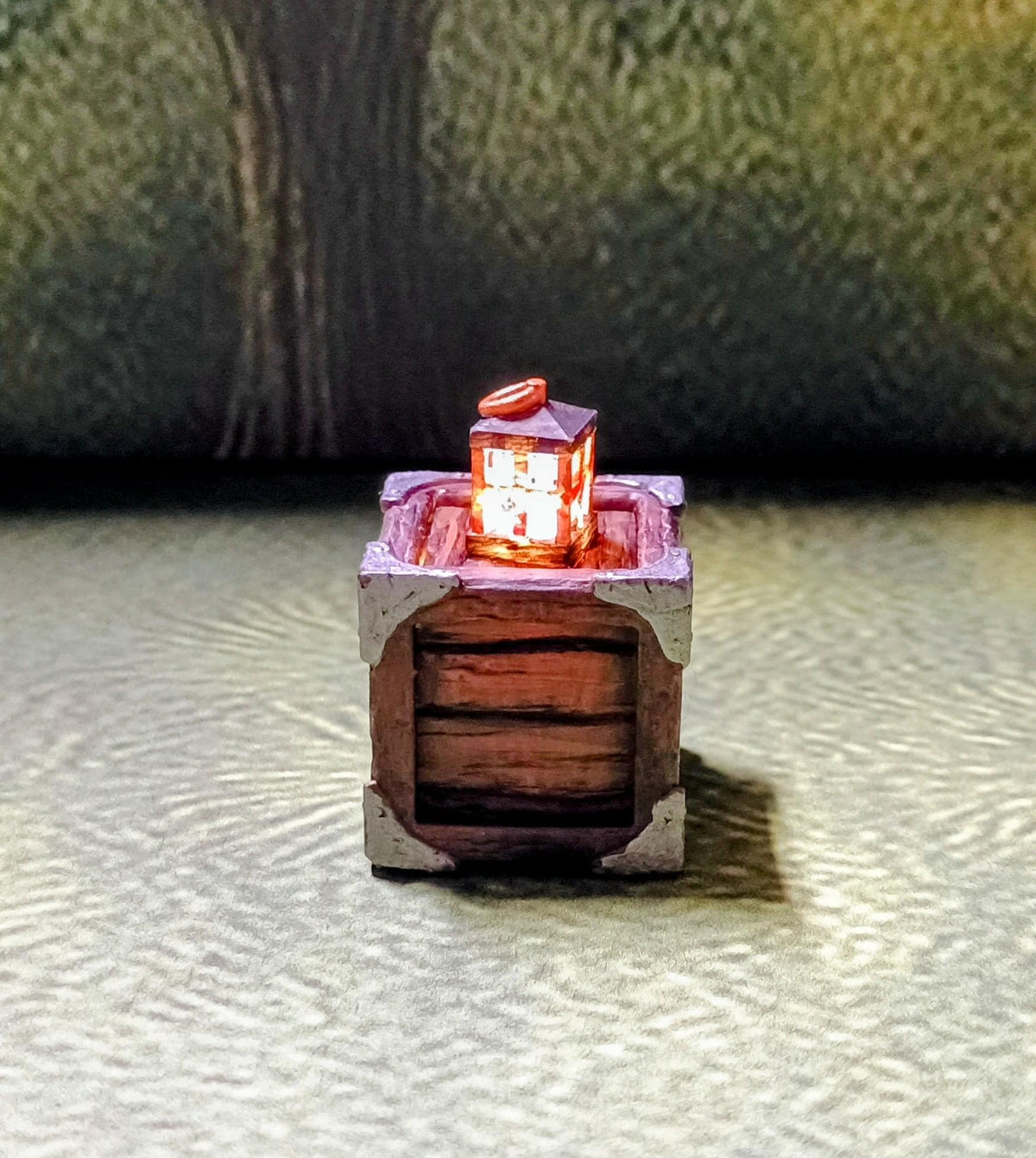 Lantern on a  Crate LED Fantasy Terrain | 3D Printed Scatter | Tabletop RPG DnD Daggerheart (UNPAINTED)