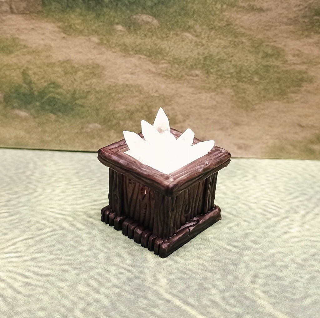 Crate of Crystals LED Fantasy Terrain | 3D Printed Scatter | Tabletop RPG DnD Daggerheart (UNPAINTED)