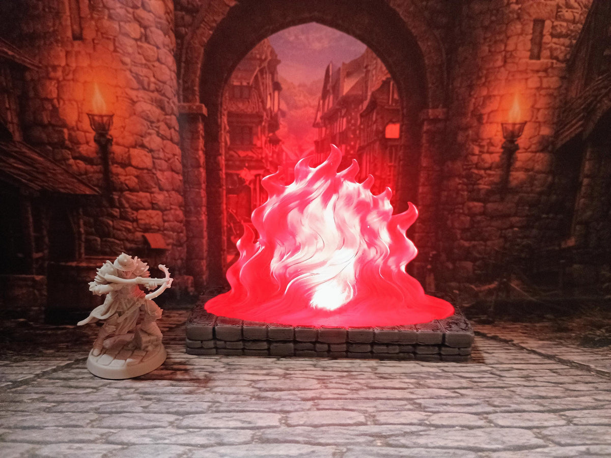 Firewall LED Fantasy Terrain | 3D Printed Scatter | Tabletop RPG DnD Daggerheart (UNPAINTED)