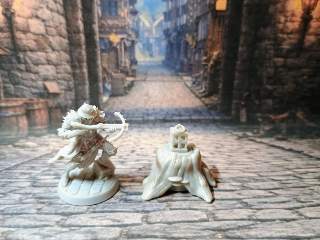 Lantern on a stump LED Fantasy Terrain | 3D Printed Scatter | Tabletop RPG DnD Daggerheart (UNPAINTED)