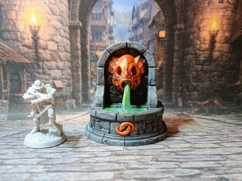 Fountain LED Fantasy Terrain | 3D Printed Scatter | Tabletop RPG DnD Daggerheart (UNPAINTED)