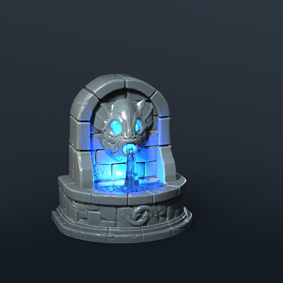 Fountain LED Fantasy Terrain | 3D Printed Scatter | Tabletop RPG DnD Daggerheart (UNPAINTED)