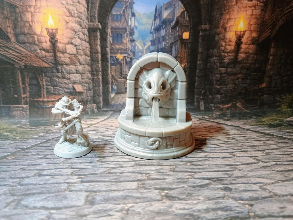 Fountain LED Fantasy Terrain | 3D Printed Scatter | Tabletop RPG DnD Daggerheart (UNPAINTED)