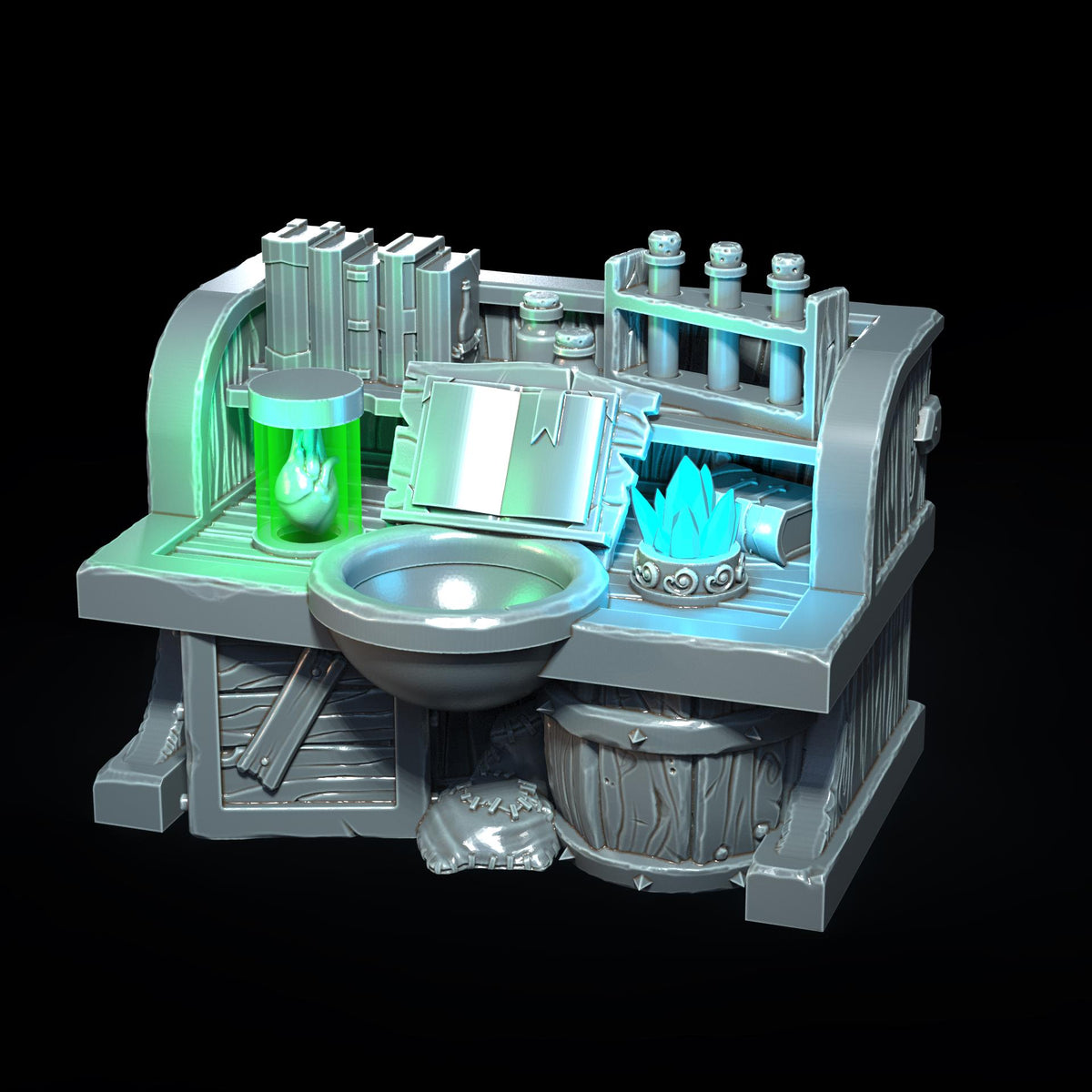 Alchemist Table  LED Fantasy Terrain | 3D Printed Scatter | Tabletop RPG DnD Daggerheart (UNPAINTED)