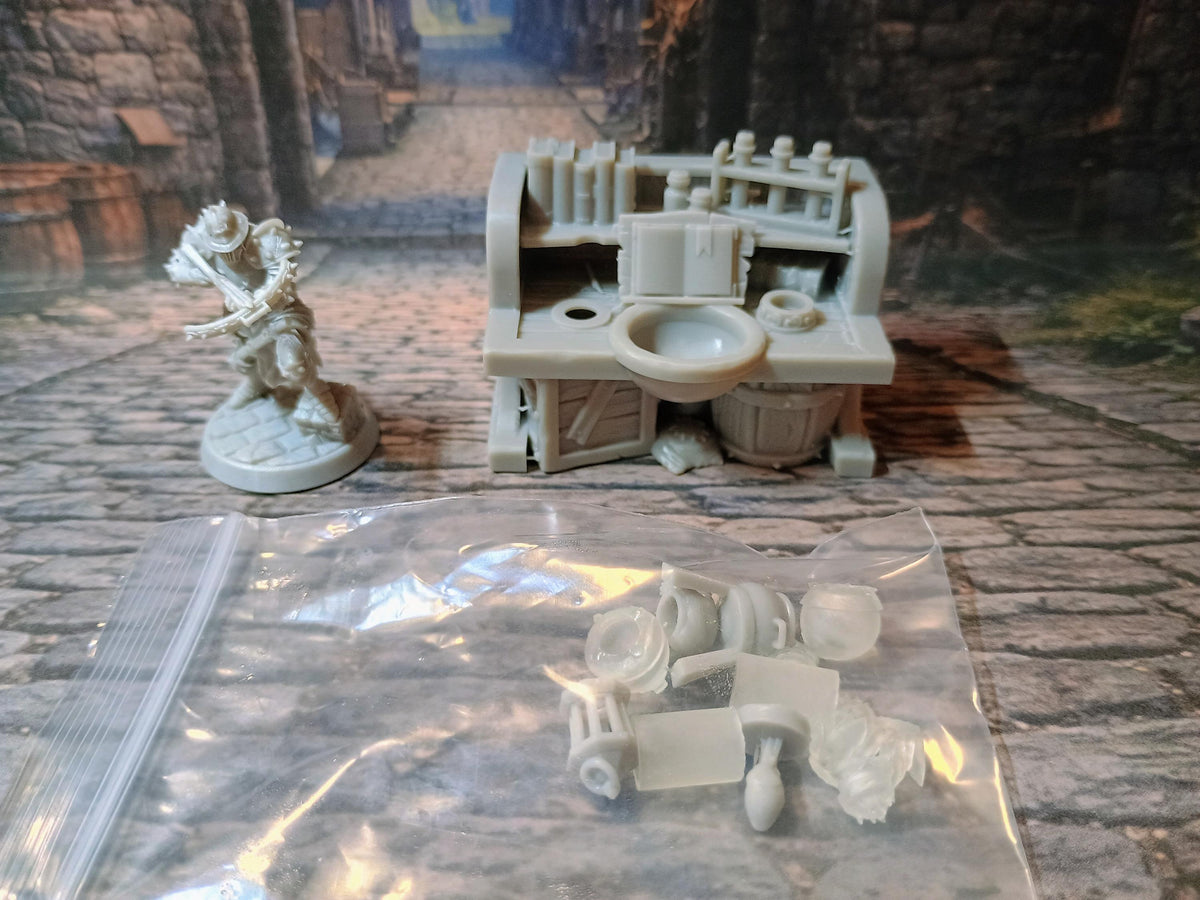 Alchemist Table  LED Fantasy Terrain | 3D Printed Scatter | Tabletop RPG DnD Daggerheart (UNPAINTED)
