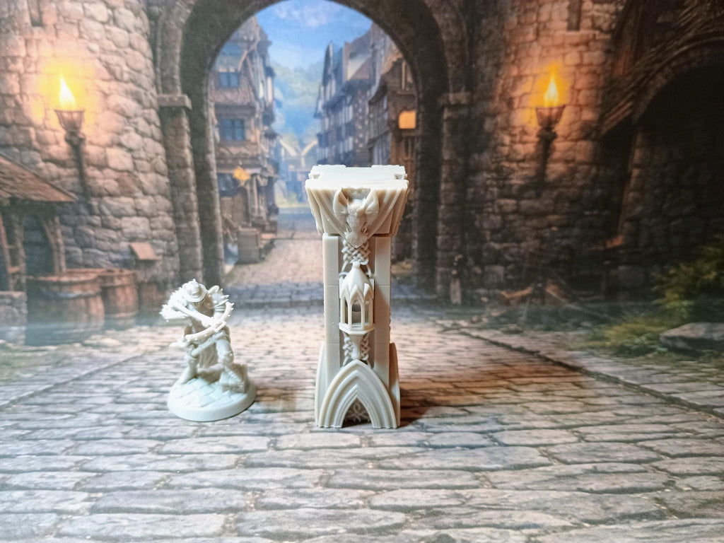 Elven Column LED Fantasy Terrain | 3D Printed Scatter | Tabletop RPG DnD Daggerheart (UNPAINTED)