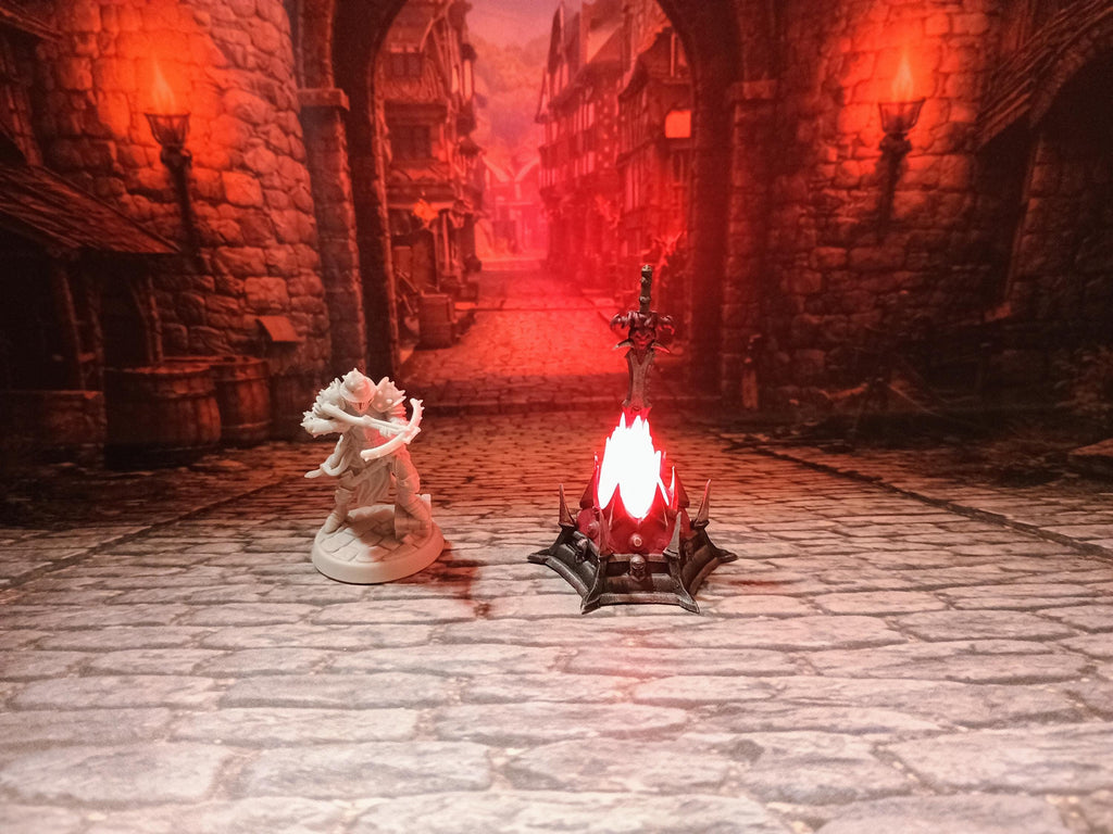 Cursed Sword LED Fantasy Terrain | 3D Printed Scatter | Tabletop RPG DnD Daggerheart (UNPAINTED)