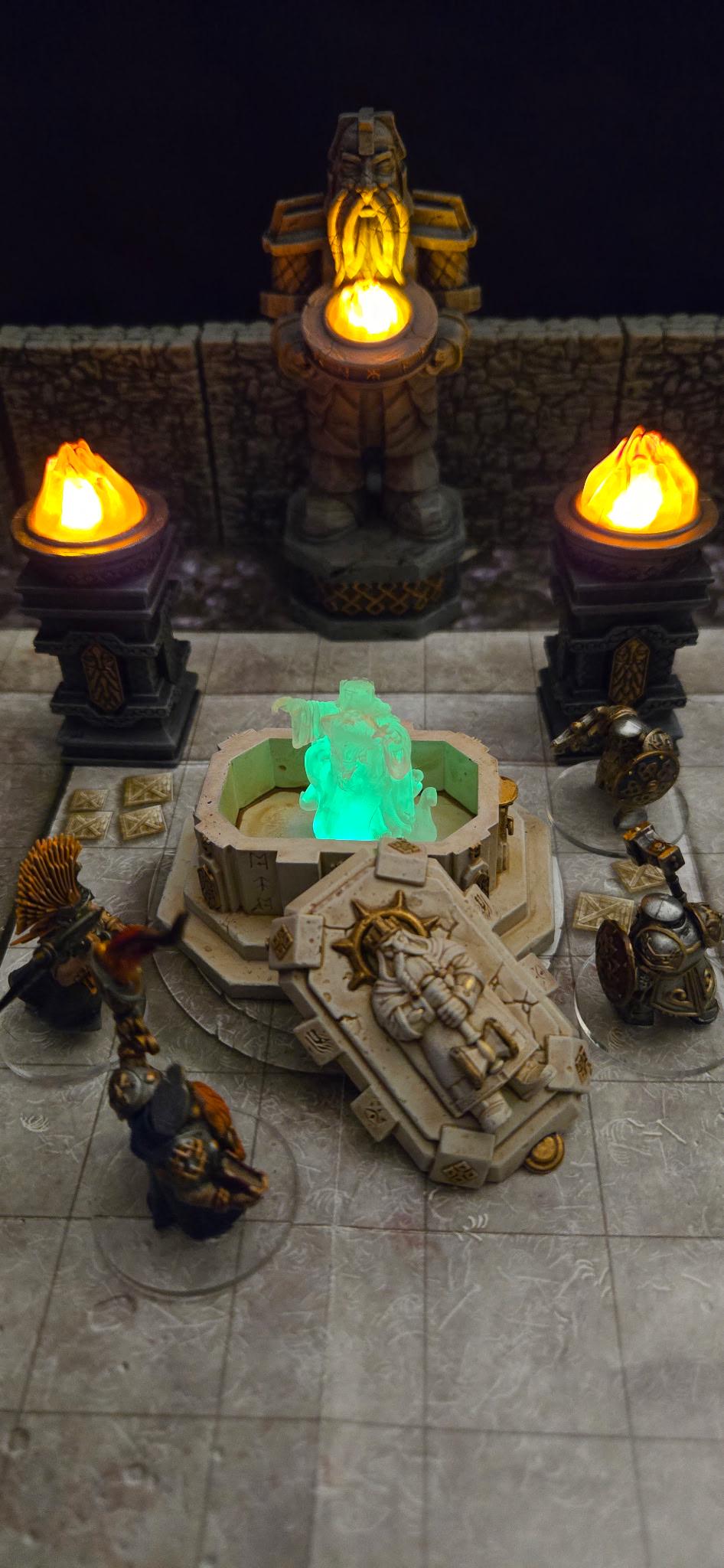 Tomb of the dwarf king with LED – Fantasy | 3D Printed Scatter | Tabletop RPG D&D | Daggerheart (UNPAINTED)