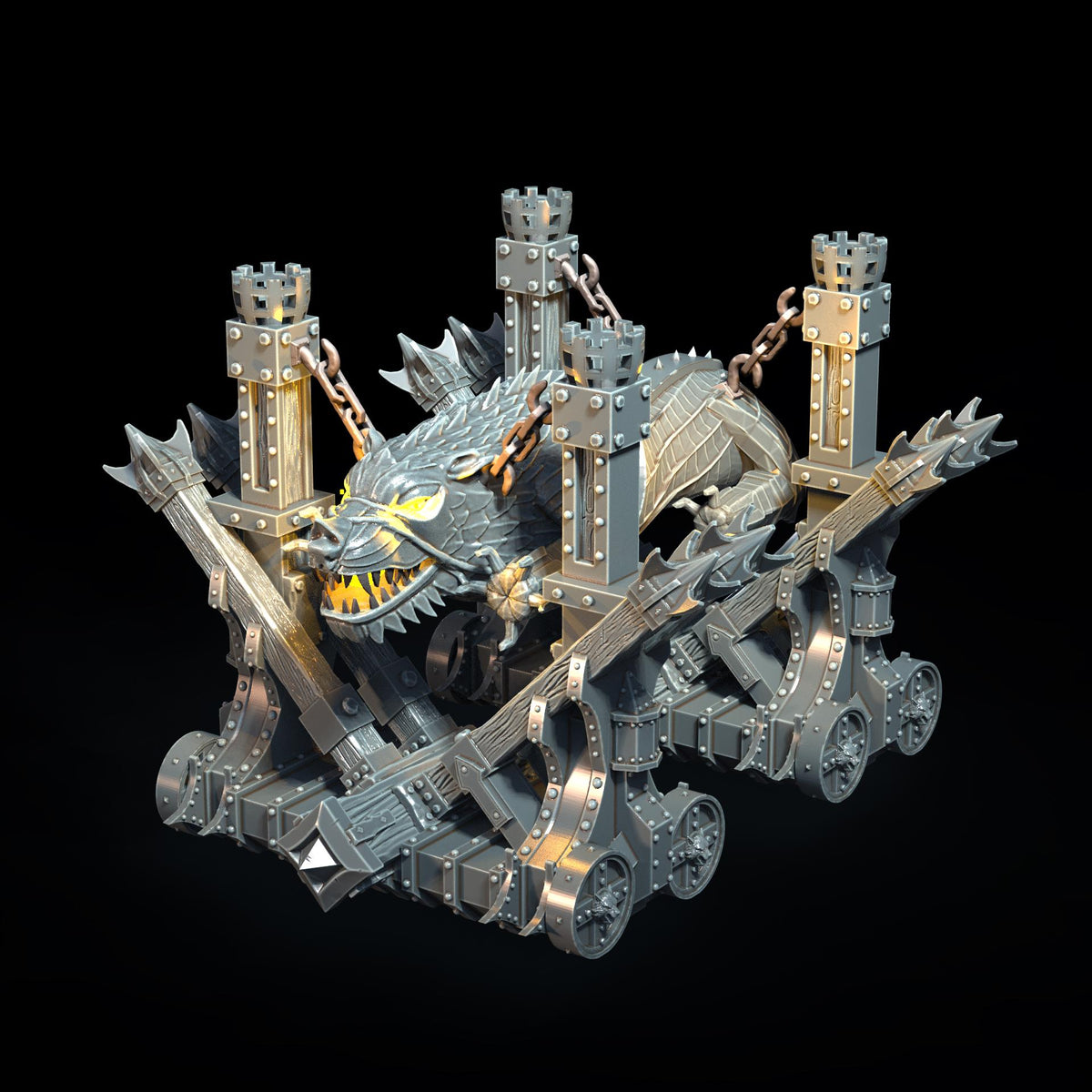 Gate Crusher LED – Fantasy | 3D Printed Scatter | Tabletop RPG D&D | Daggerheart (UNPAINTED)