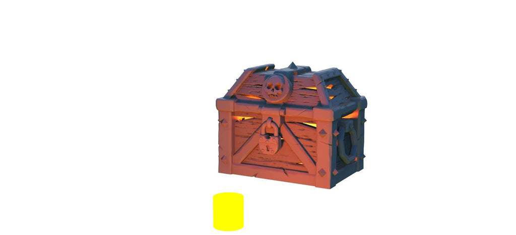 Igneous Chest LED – Fantasy | 3D Printed Scatter | Tabletop RPG D&D | Daggerheart (UNPAINTED)