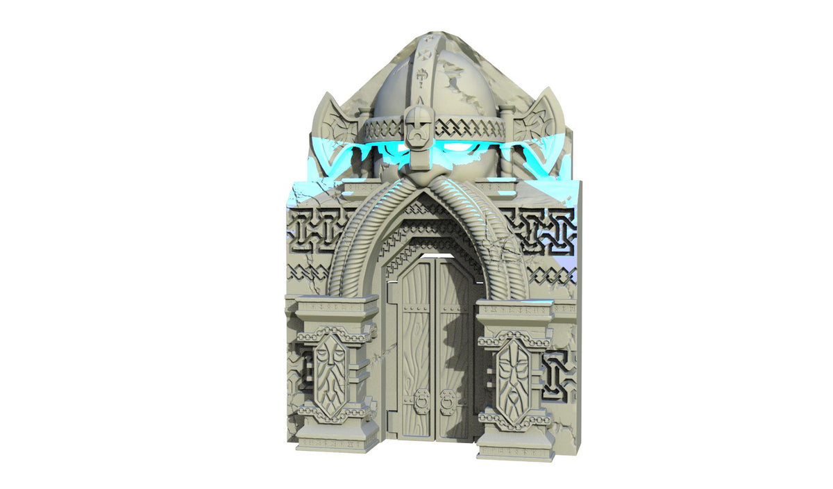 Dwarven Gate with LED – Fantasy | 3D Printed Scatter | Tabletop RPG D&D | Daggerheart (UNPAINTED)