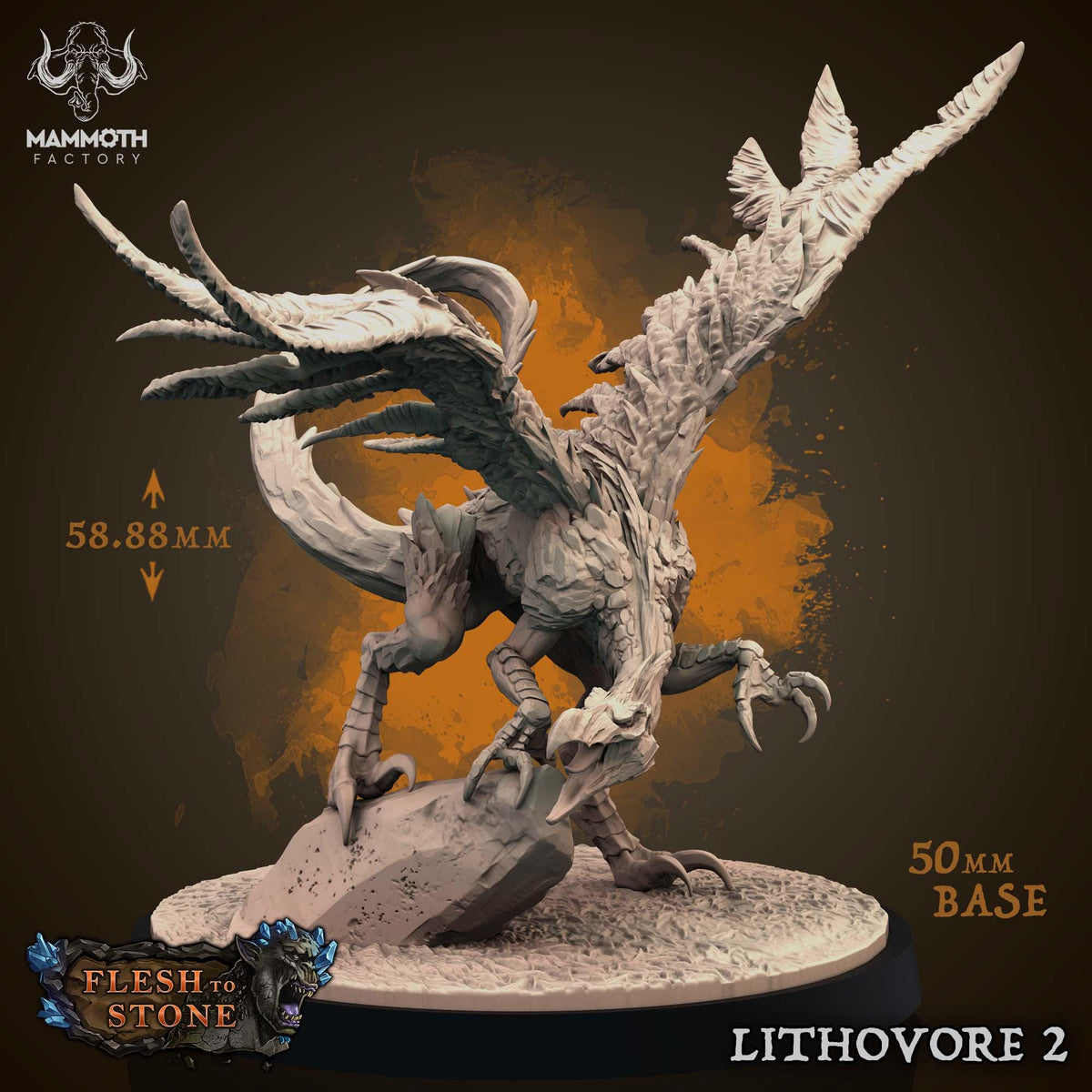 Mammoth Factory Flesh to Stone | Tabletop RPG D&D | Daggerheart (UNPAINTED)