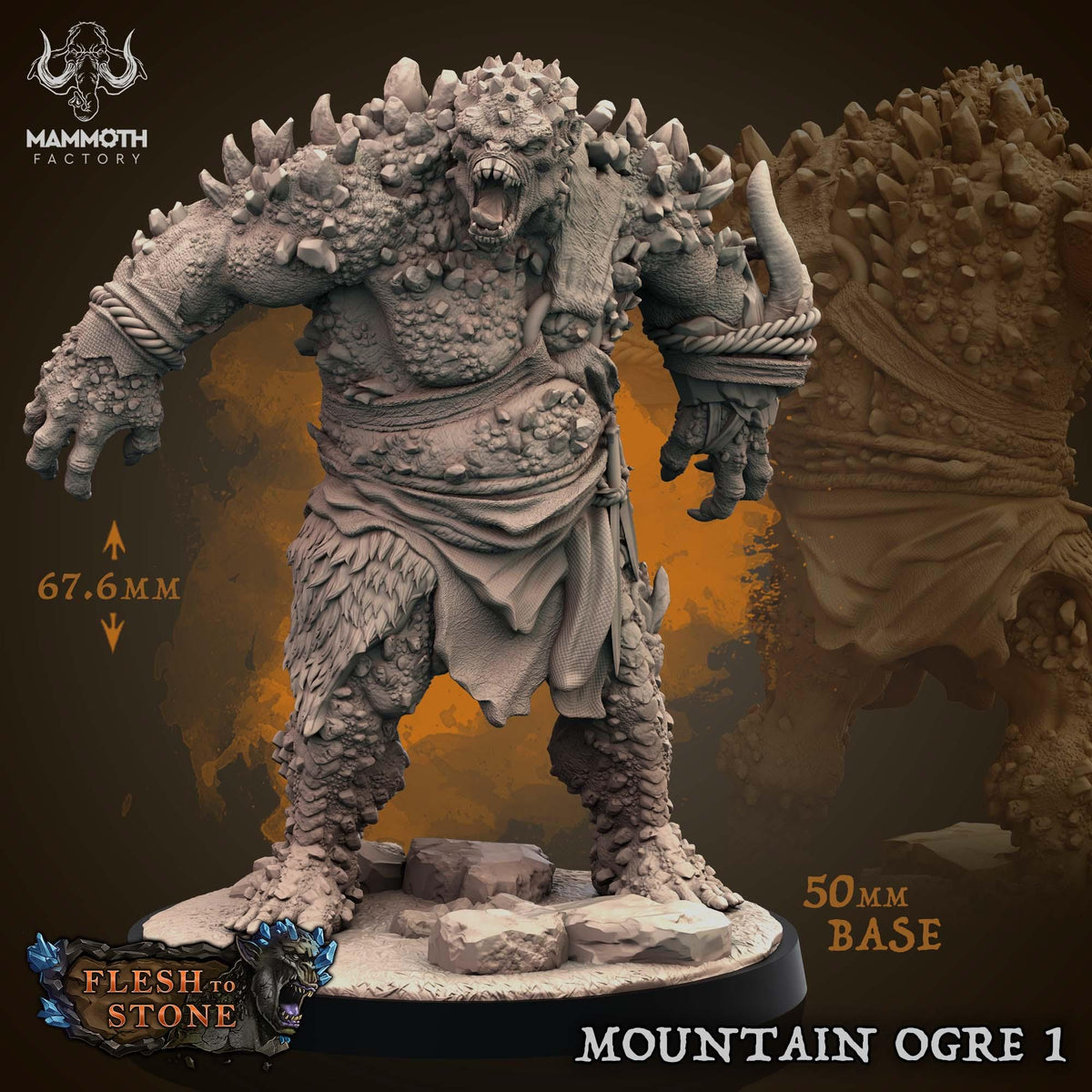 Mammoth Factory Flesh to Stone | Tabletop RPG D&D | Daggerheart (UNPAINTED)