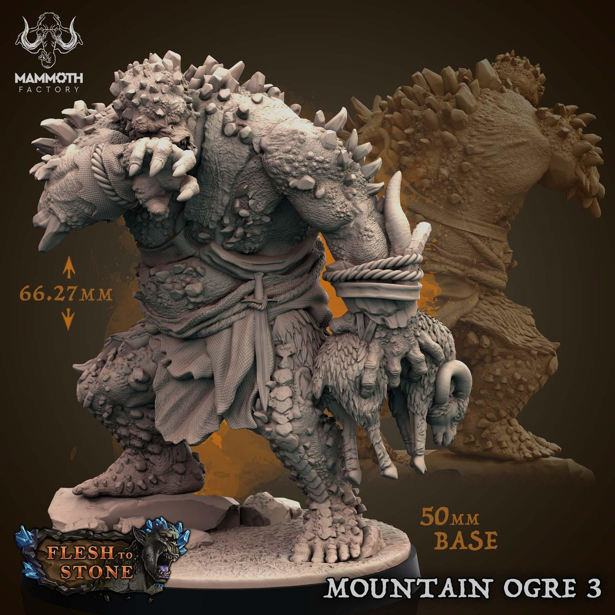Mammoth Factory Flesh to Stone | Tabletop RPG D&D | Daggerheart (UNPAINTED)