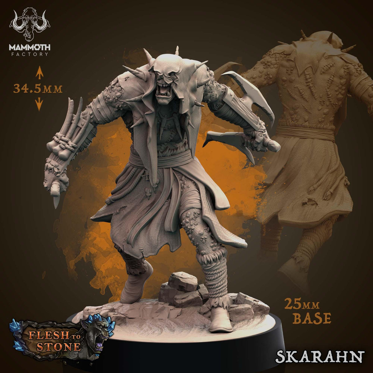 Mammoth Factory Flesh to Stone | Tabletop RPG D&D | Daggerheart (UNPAINTED)