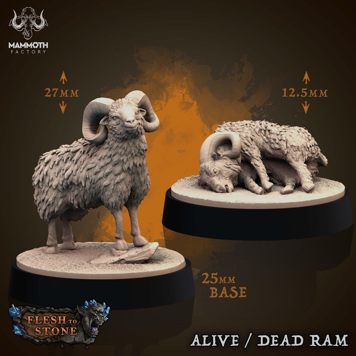 Mammoth Factory Flesh to Stone | Tabletop RPG D&D | Daggerheart (UNPAINTED)