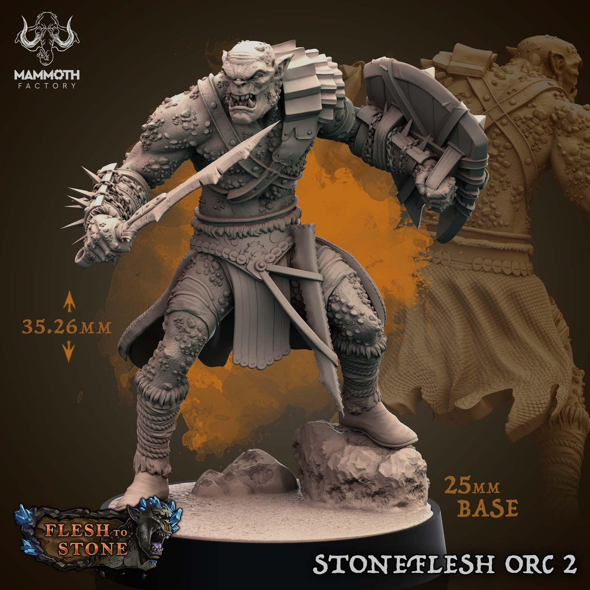 Mammoth Factory Flesh to Stone | Tabletop RPG D&D | Daggerheart (UNPAINTED)